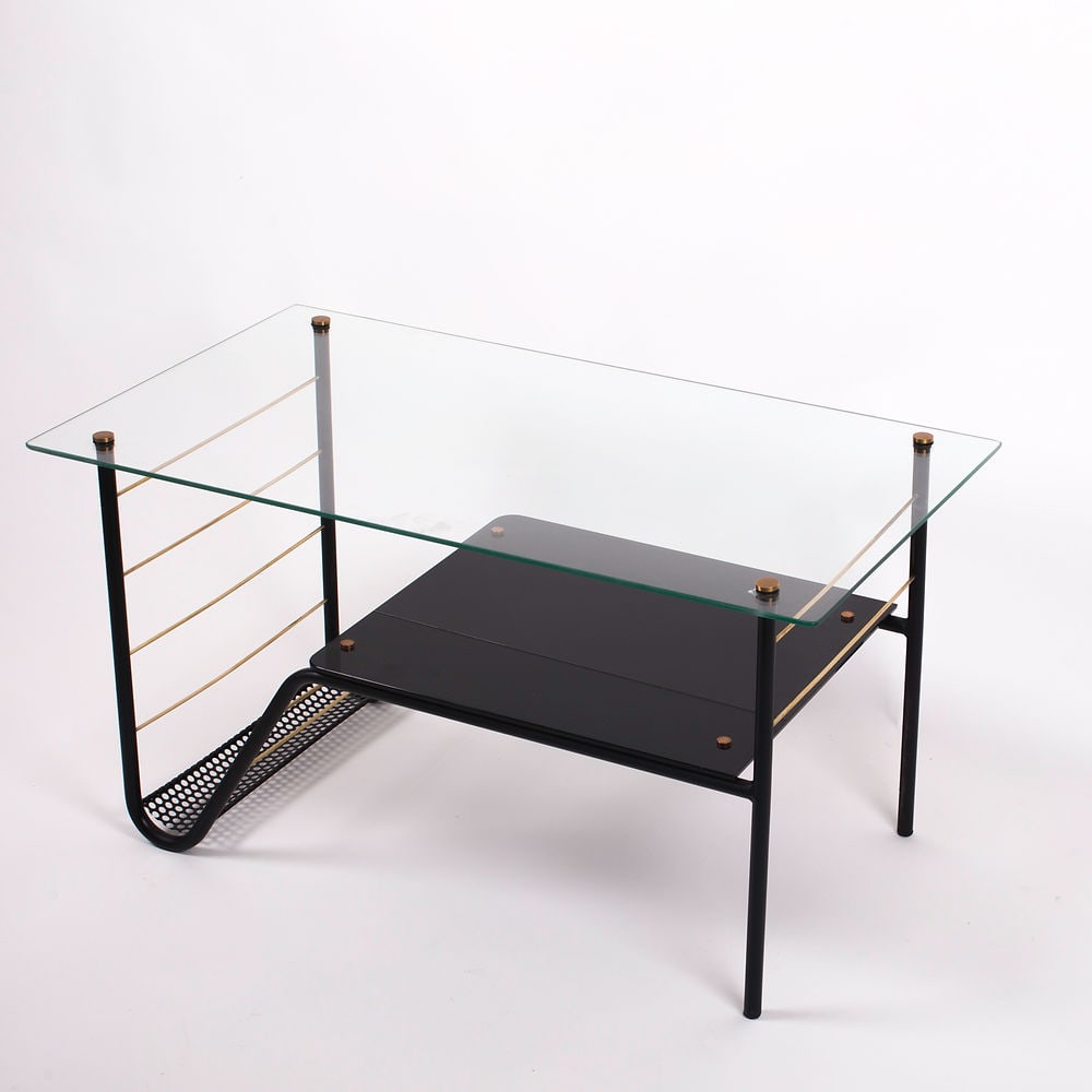 FRENCH MID CENTURY COFFEE TABLE GUARICHE manner - 3