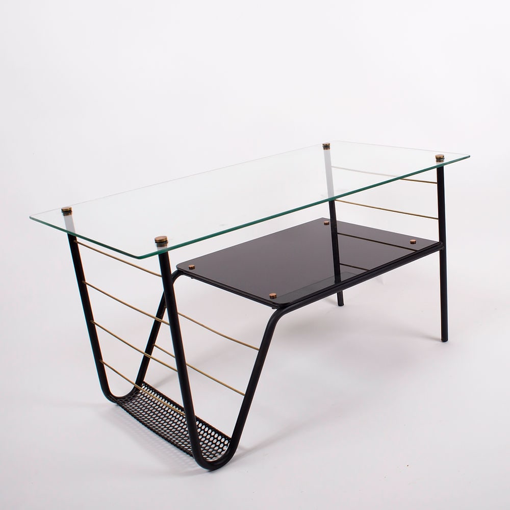 FRENCH MID CENTURY COFFEE TABLE GUARICHE manner - 5