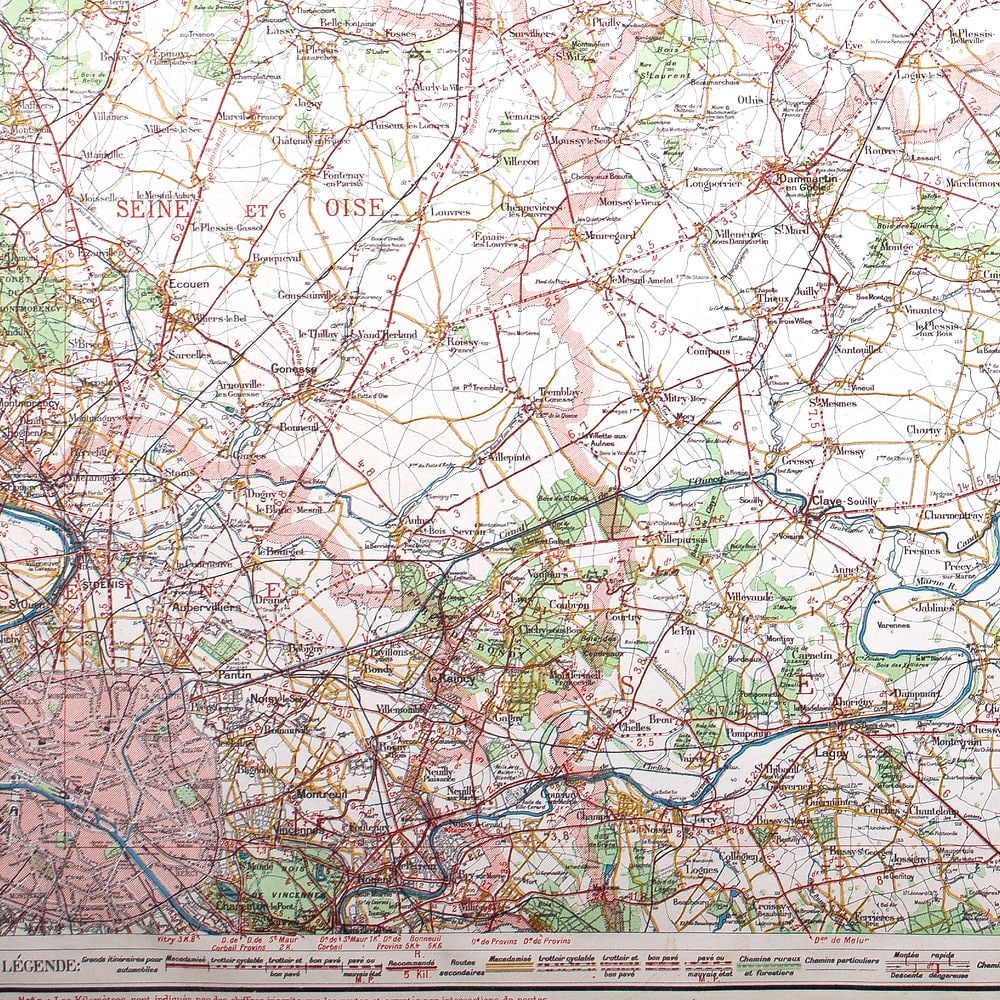 Environs de Paris Bike and car Taride north east 50 miles 1/10000 - 3