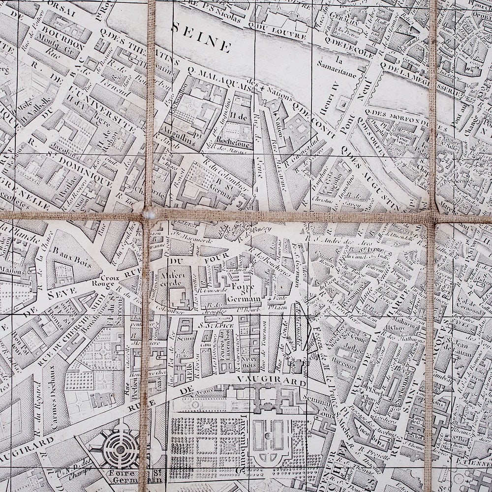 large French map of Paris plan routier de la Ville et faubourg 1785 - 5