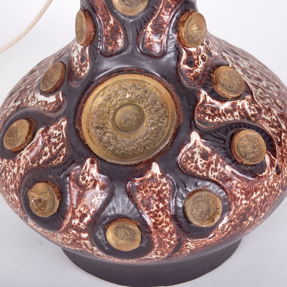 Mid CENTURY French Lamp pottery Accolay ceramic Vallauris Kostanda table lamp - 2