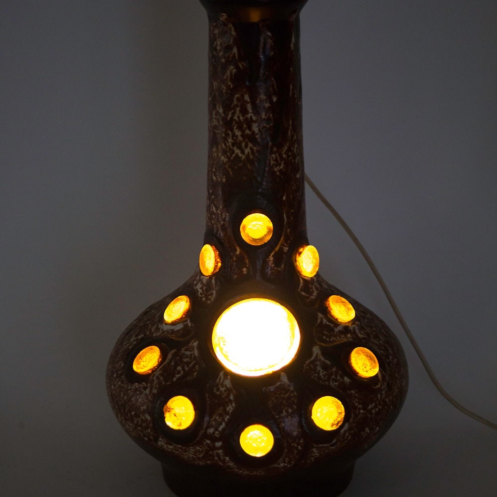 Mid CENTURY French Lamp pottery Accolay ceramic Vallauris Kostanda table lamp - 3