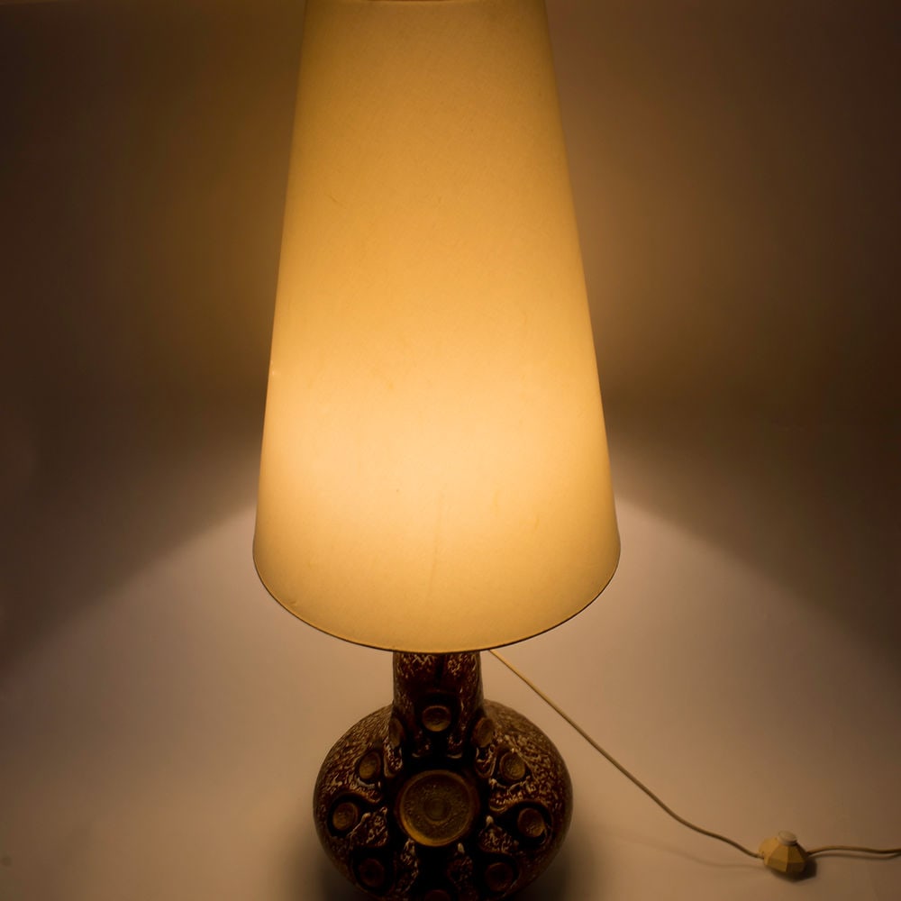 Mid CENTURY French Lamp pottery Accolay ceramic Vallauris Kostanda table lamp - 4