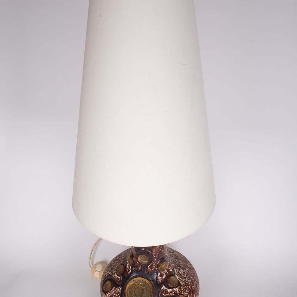 Mid CENTURY French Lamp pottery Accolay ceramic Vallauris Kostanda table lamp - 5
