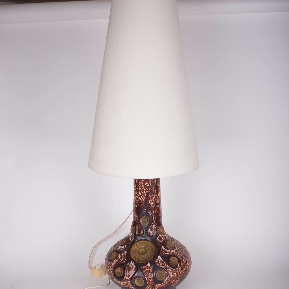 Mid CENTURY French Lamp pottery Accolay ceramic Vallauris Kostanda table lamp - 6