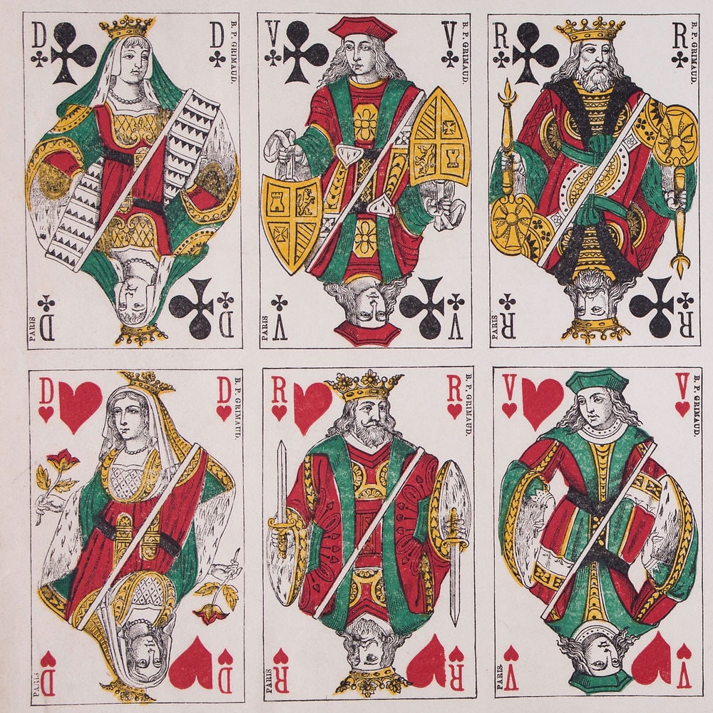 Uncut sheet playing card French suite Grimaud - 3