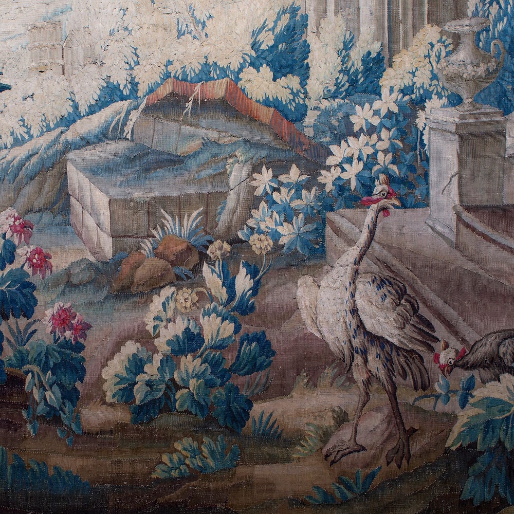 Large French verdure forest Hand weaved 18th. Aubusson - 9