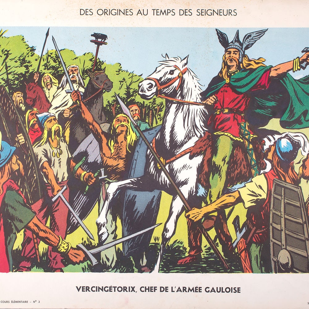 Vintage History french School Poster, Georges Lang 2 and 7 circa 1950 - 2