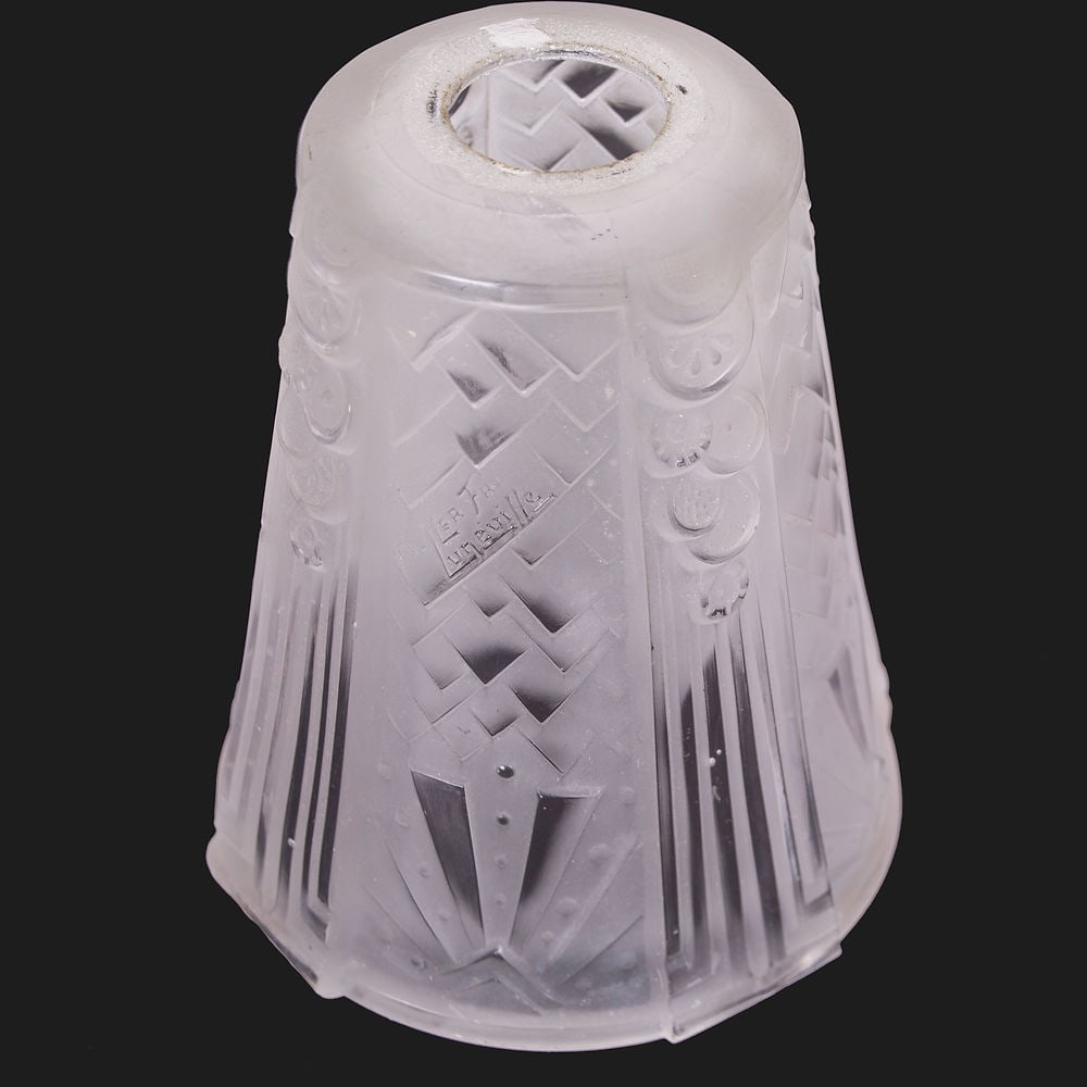 FRENCH ART DECO CHANDELIER GLASS MULLER Cubist - 4