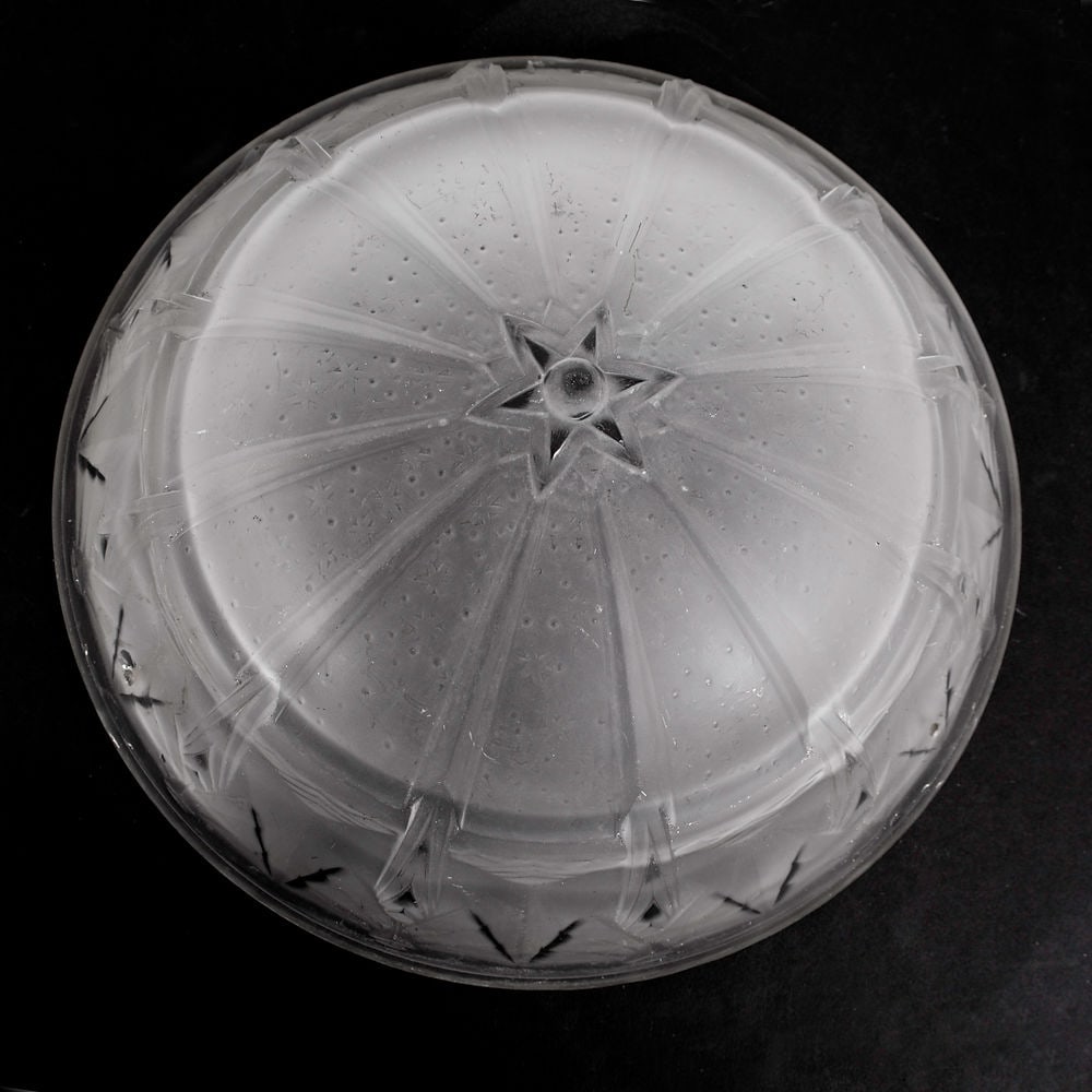 FRENCH ART DECO CHANDELIER GLASS MULLER Cubist - 5