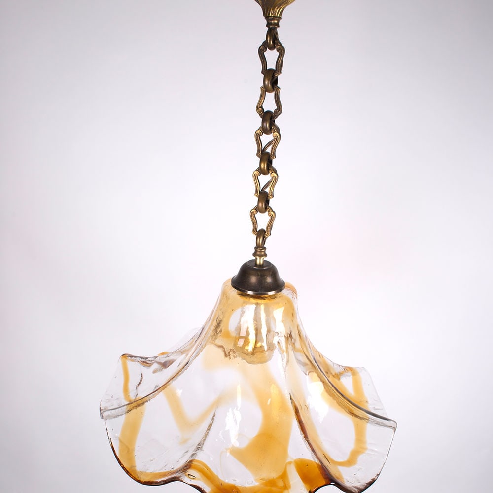 Large Murano Glass Flower Pendant Lamp by Carlo Nason for Mazzega - 2