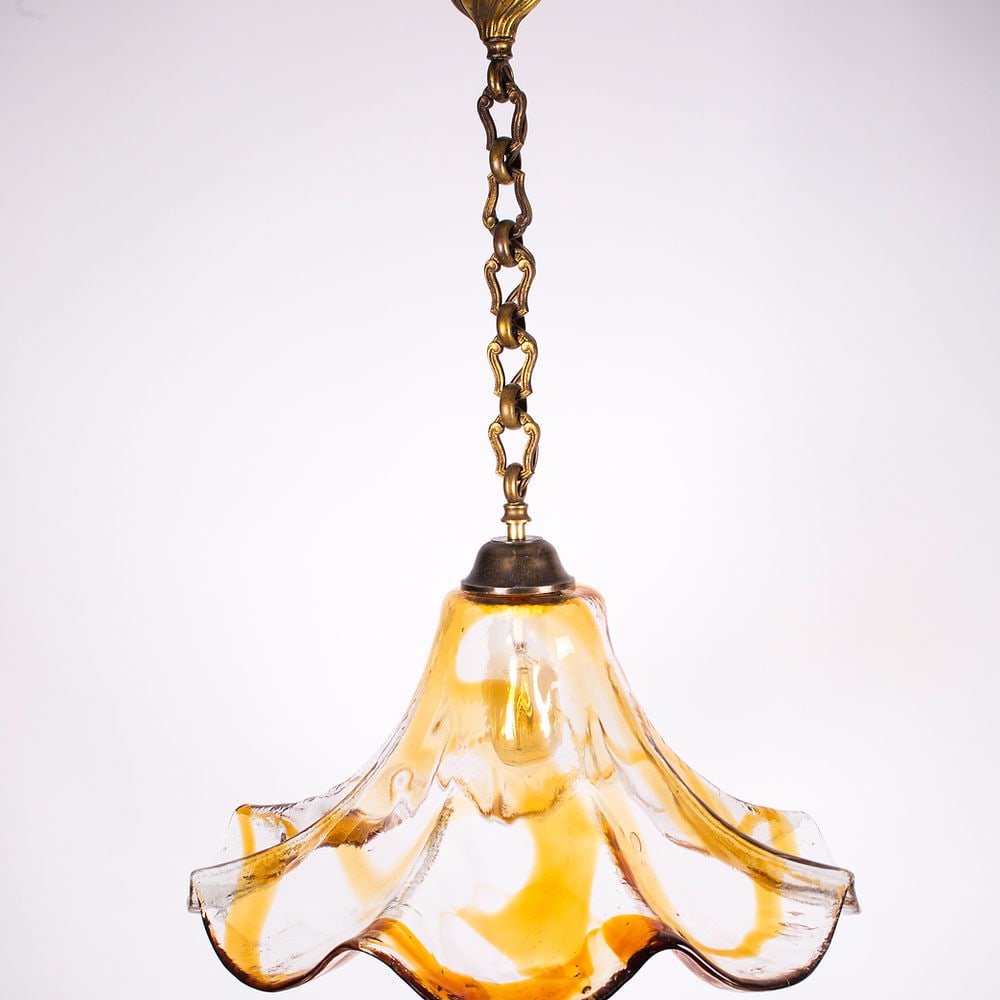 Large Murano Glass Flower Pendant Lamp by Carlo Nason for Mazzega - 4