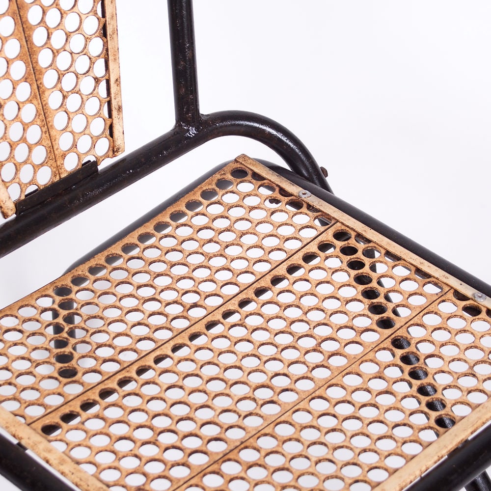 Set of 3 Rene Malaval metal garden chair French mid century - 5