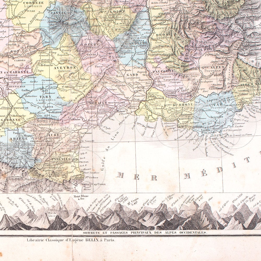 French road map of FranceDrioux and Leroy 1860 - 2
