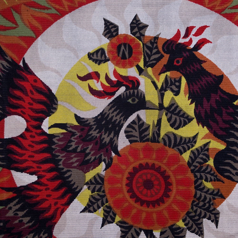 FRENCH silkscreen TAPESTRY ALAIN CORNIC ROBERT FOUR AUBUSSON MIDCENTURY - 2