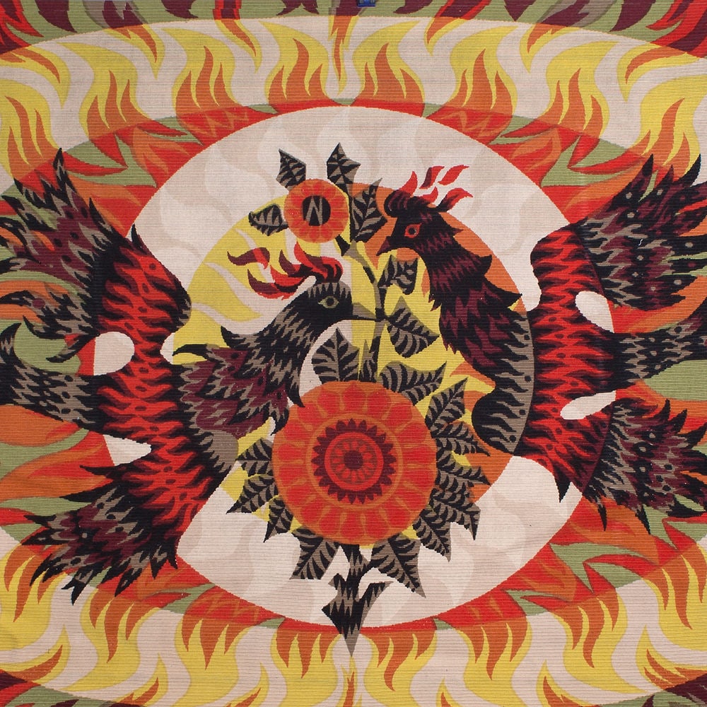 FRENCH silkscreen TAPESTRY ALAIN CORNIC ROBERT FOUR AUBUSSON MIDCENTURY - 4