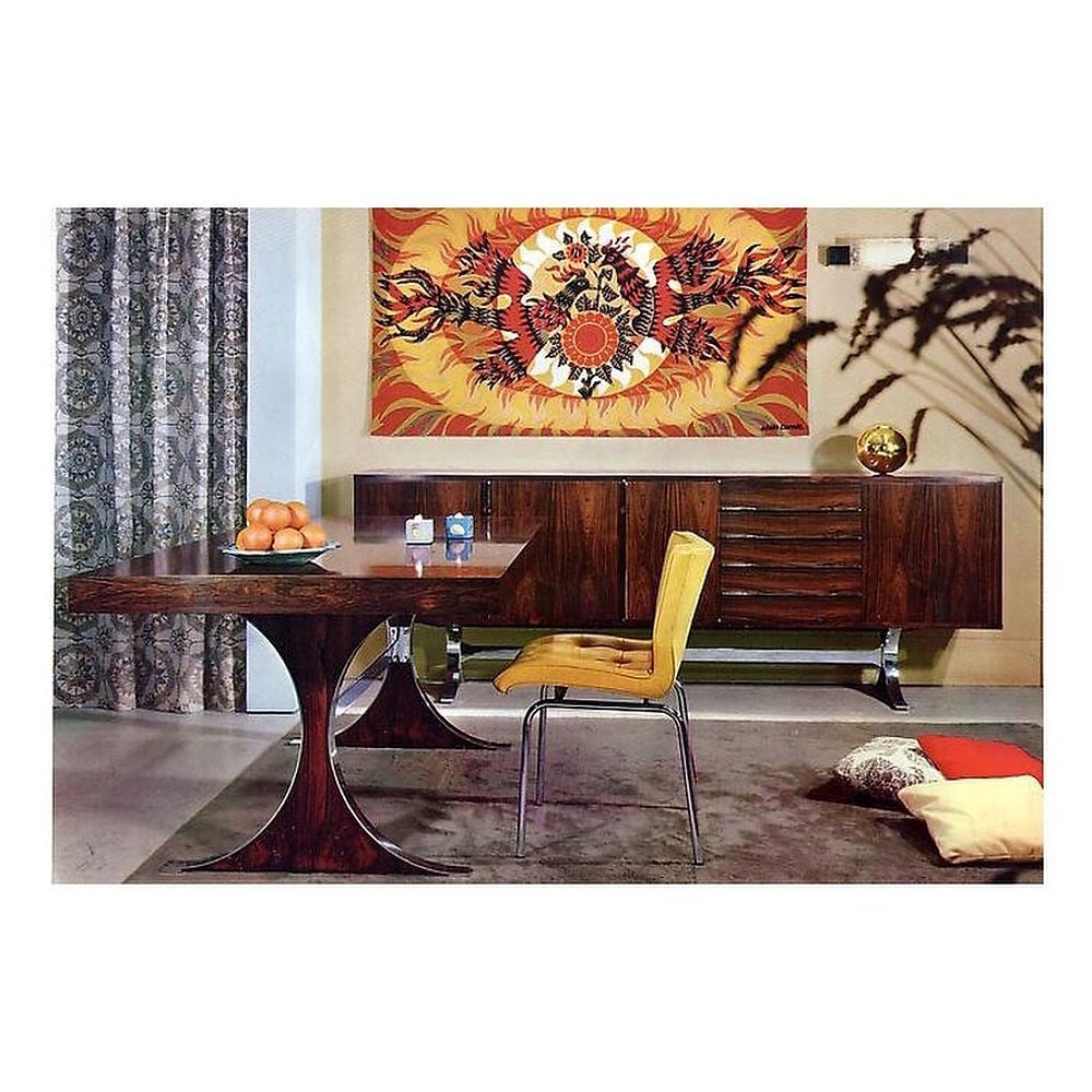 FRENCH silkscreen TAPESTRY ALAIN CORNIC ROBERT FOUR AUBUSSON MIDCENTURY - 6