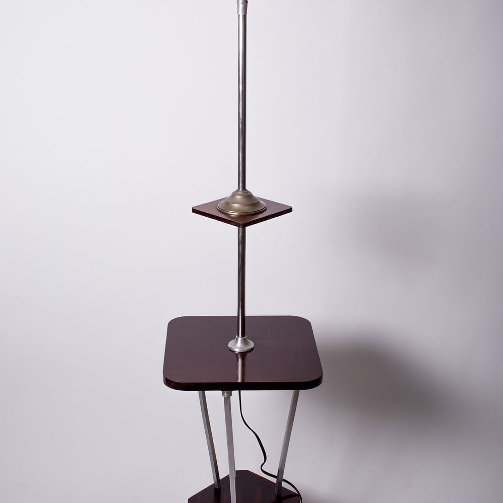 French modernist Floor Lamp with stratified Bakelite cubist 1930 - 3