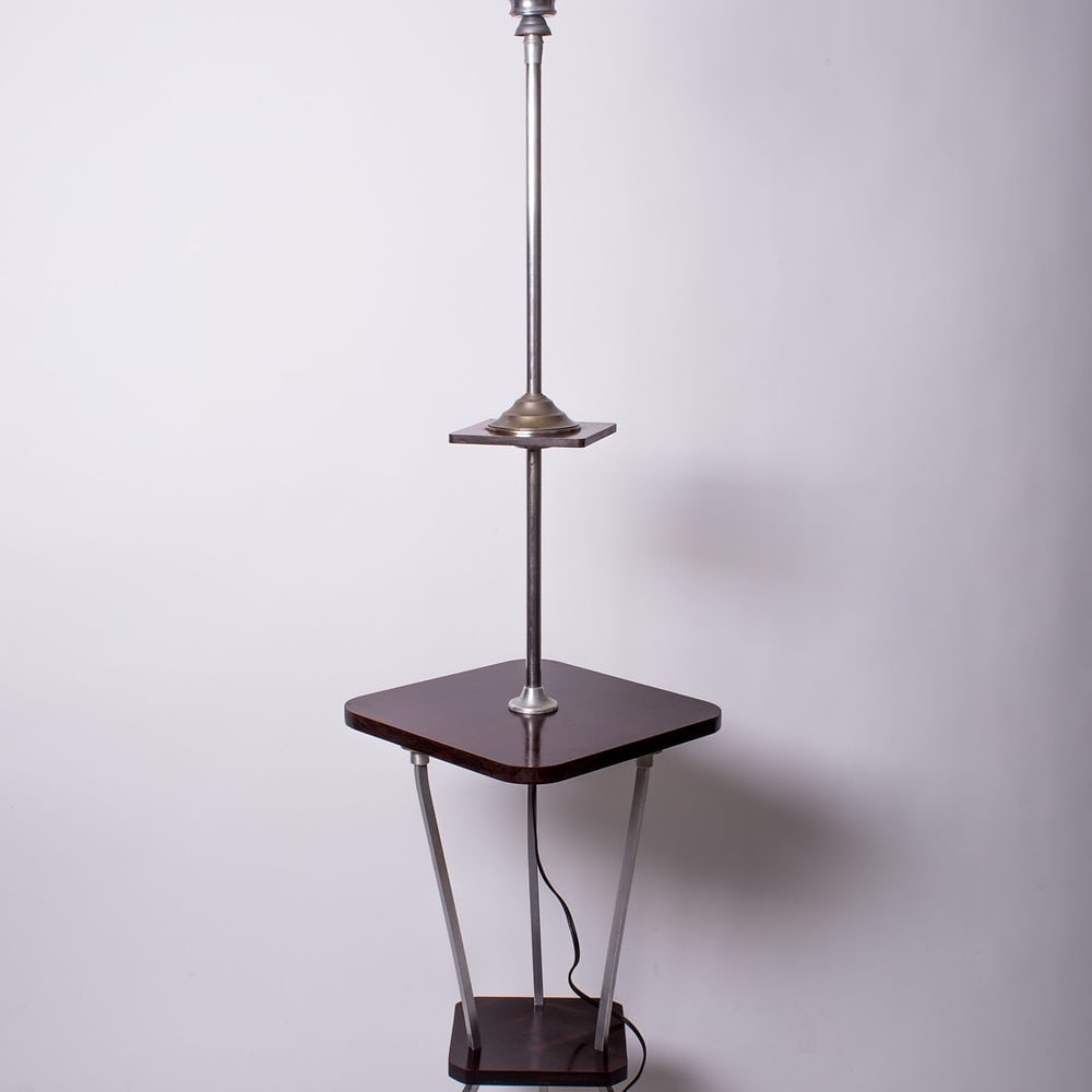 French modernist Floor Lamp with stratified Bakelite cubist 1930 - 4