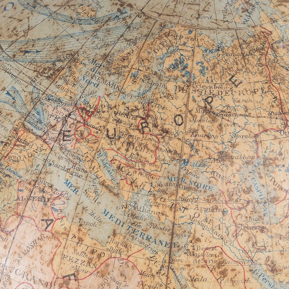 1880 Small 8" LEBEGUE FRENCH ANTIQUE TERRESTRIAL GLOBE MAPPEMONDE - 5