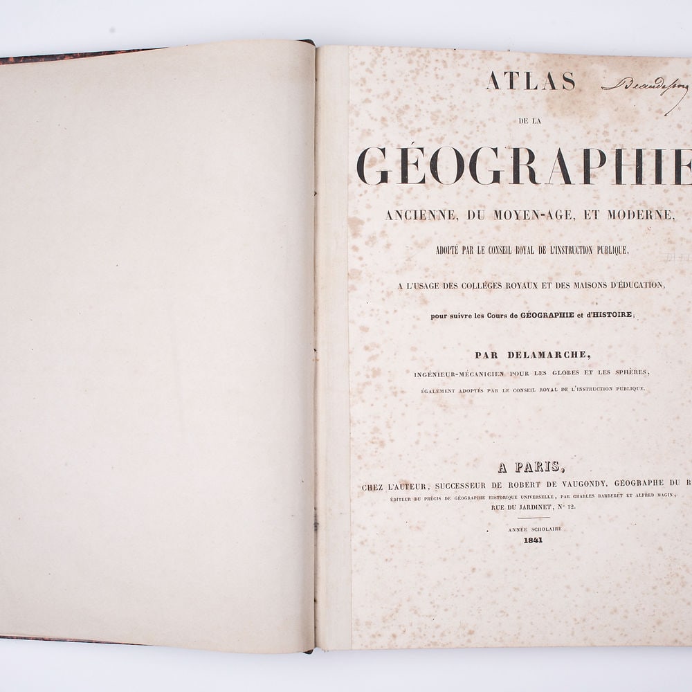 Antique Atlas 1841 engraving Felix Delamarche - 2