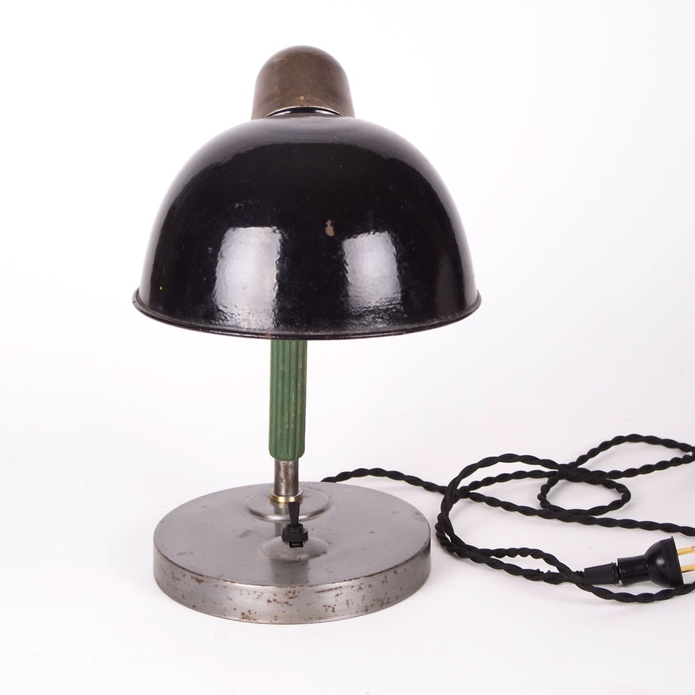 Black Bauhaus table lamp Siemens German production 1930's - 5