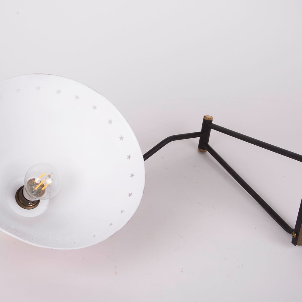 French mid century Rene Mathieu Adjustable Wall Lamp Editions Lunel - 3