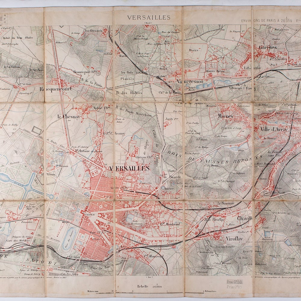 Versailles detailed map 1885 Survey map ordnance - 3
