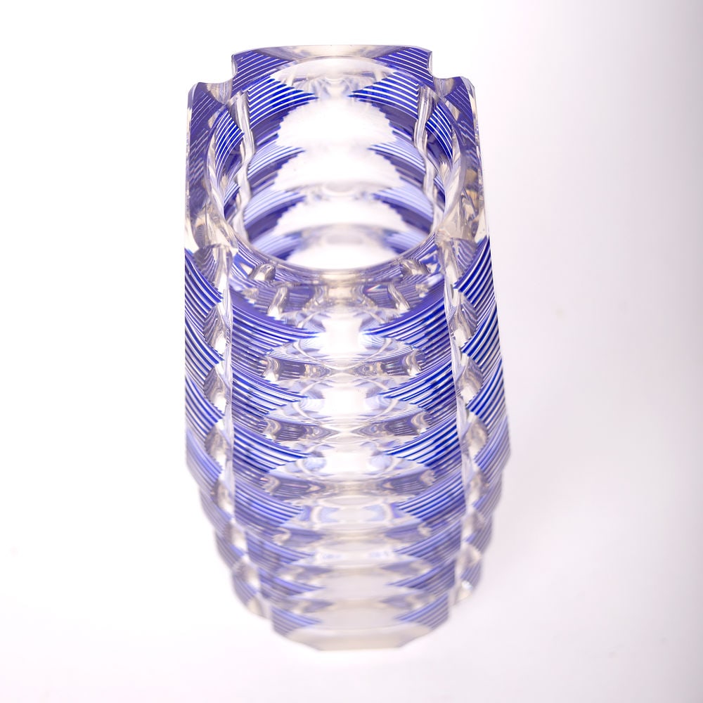 Val Saint Lambert crystal vase cut to clear - 2