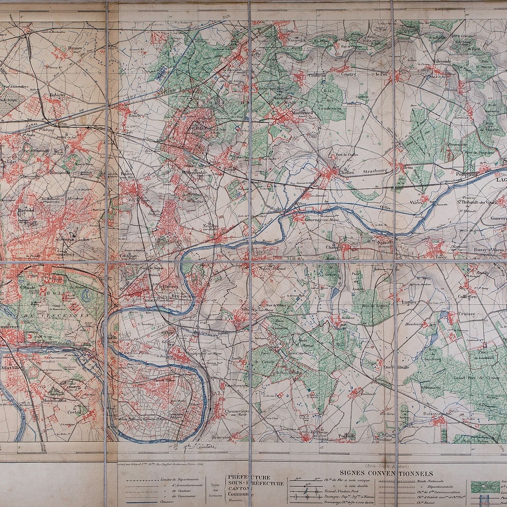 French map Andriveau Goujon Barere Environ de Paris East 1905 on lin - 2