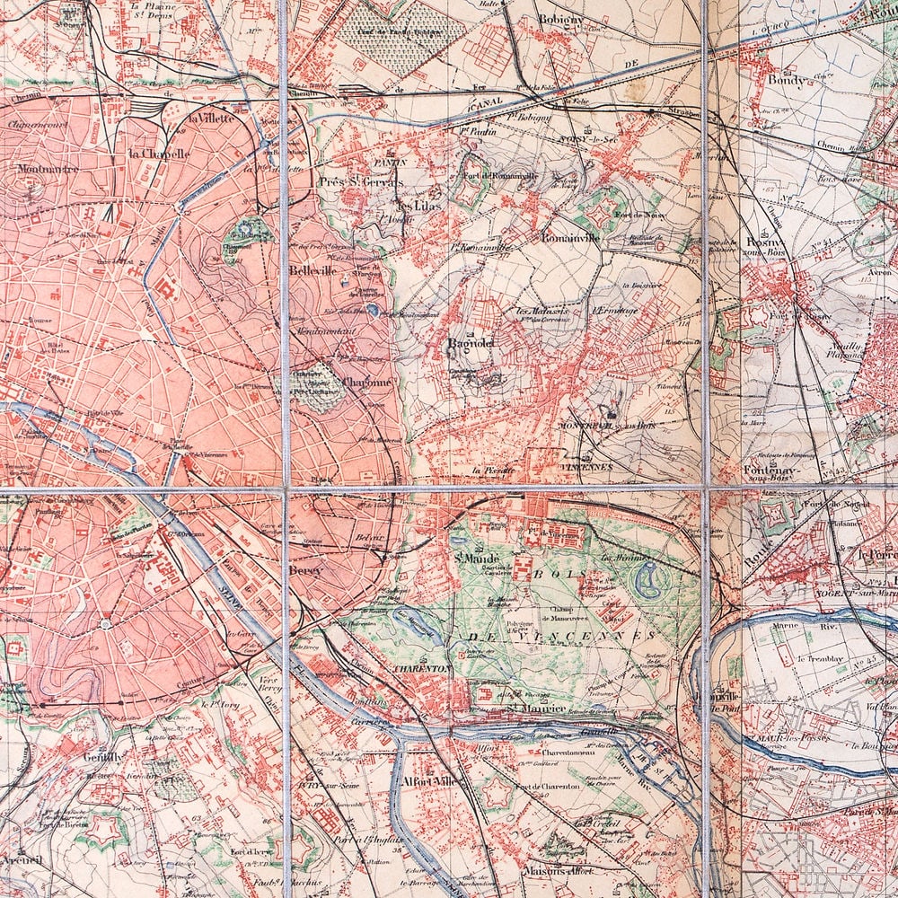 French map Andriveau Goujon Barere Environ de Paris East 1905 on lin - 3
