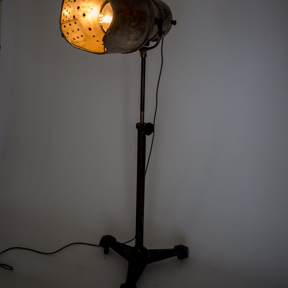 FRENCH ART DECO PROFESSIONAL HAIR DRYER REFURBISHED AS FLOOR LAMP SPOT - 2