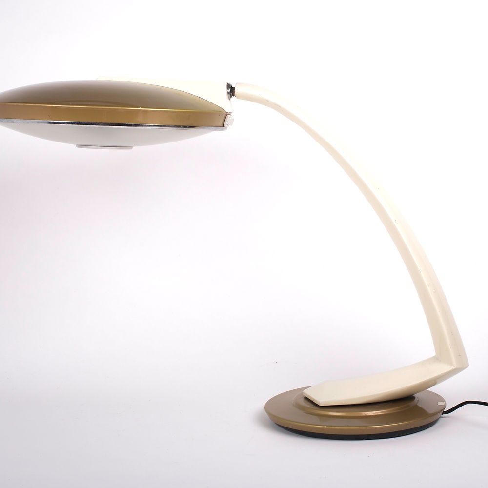 SPANISH FASE MODERNIST DESK LAMP MID CENTURY BOOMERANG: Spanish modernist lamp made in the 1960's, by Fase a Spanish company , one of them was featured in Don Draper 's office in the show Madmen .This one is referred on line as " boomerang ".The luminaire 