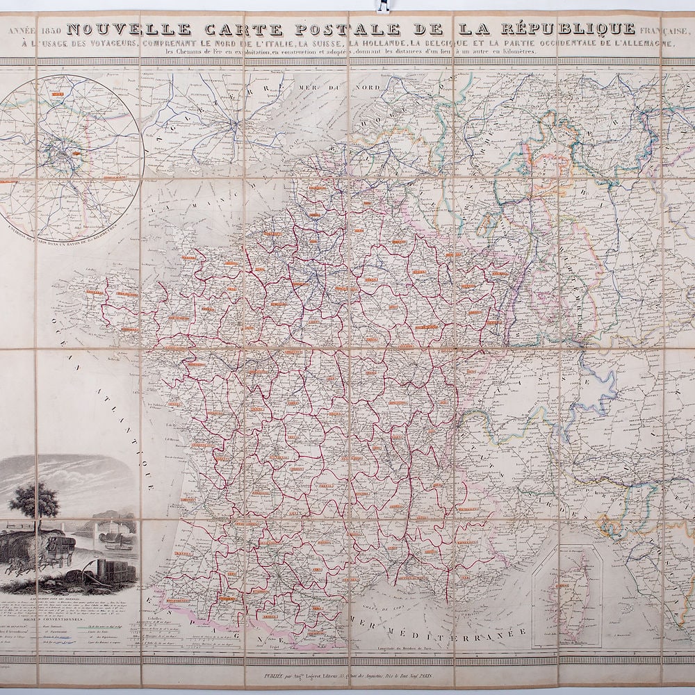 French map of France postal service Logerot Paris 1830 , Fremin geographer (1 of 4)