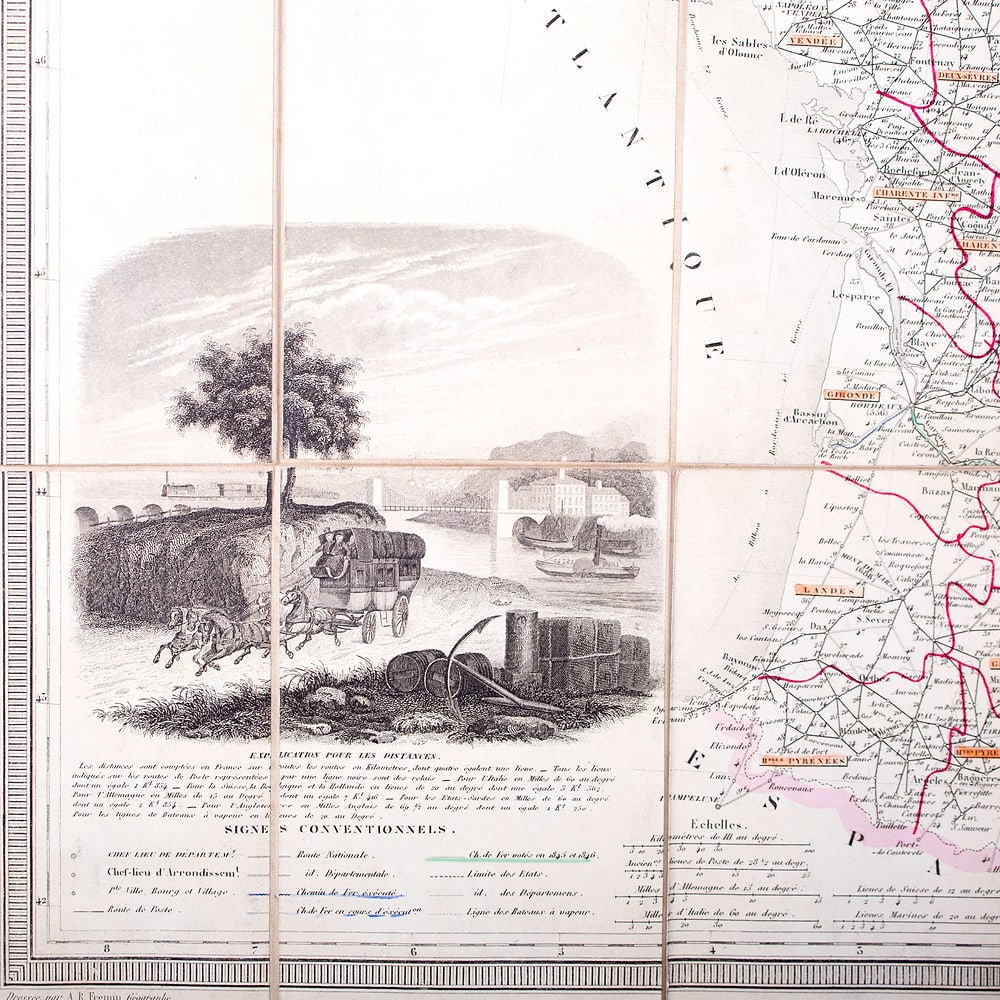 French map of France postal service Logerot Paris 1830 , Fremin geographer - 4