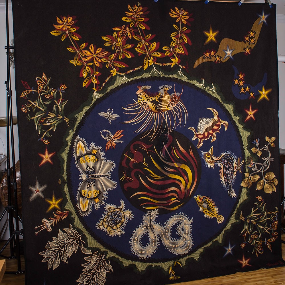 Aubusson Jean Lurcat hand weaved Tabard Frères et Soeurs, Aubusson Kosmos - 2