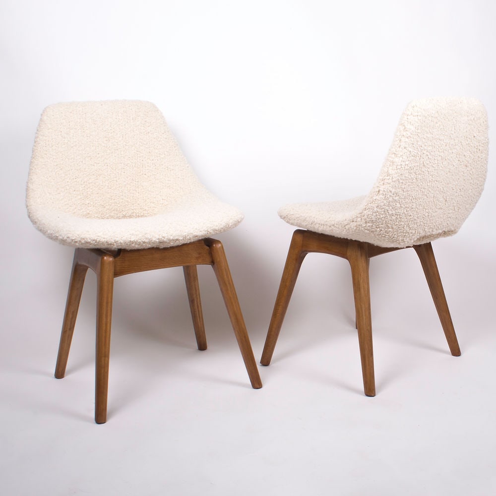 pair of Guariche Amsterdam mid century chair edited by steiner 1954 boucle (1 of 11)