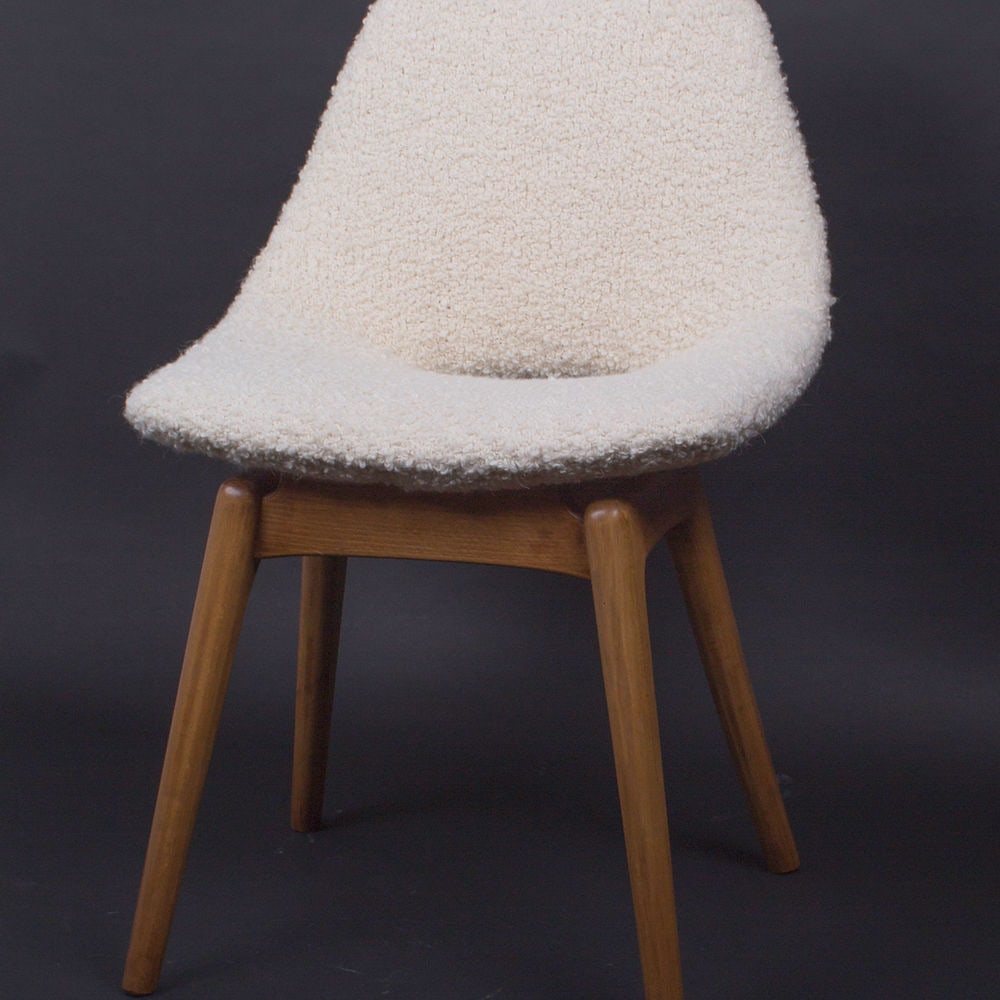 pair of Guariche Amsterdam mid century chair edited by steiner 1954 boucle - 8