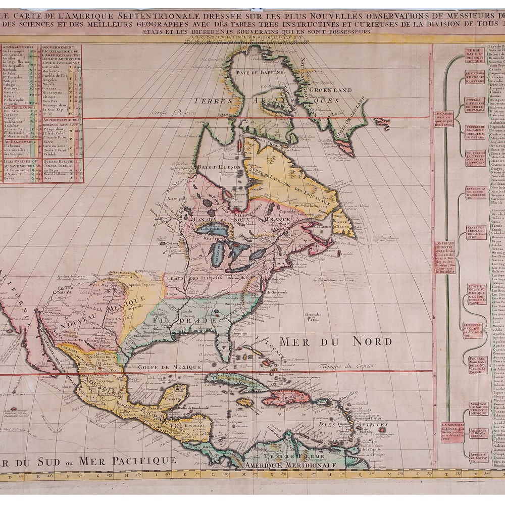 CHATELAIN, H. Nouvelle carte de l’Amérique Septentrionale antique map 1720 (1 of 5)