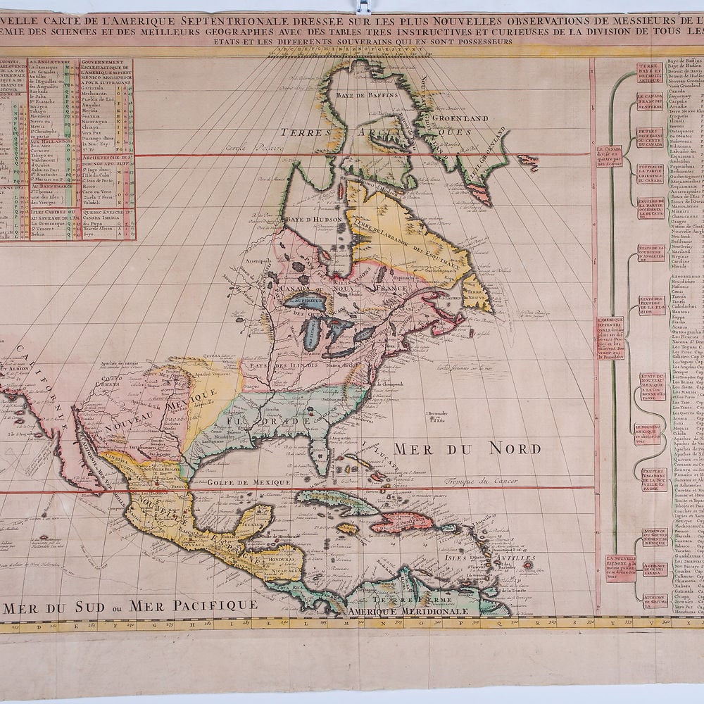 CHATELAIN, H. Nouvelle carte de l’Amérique Septentrionale antique map 1720 - 2