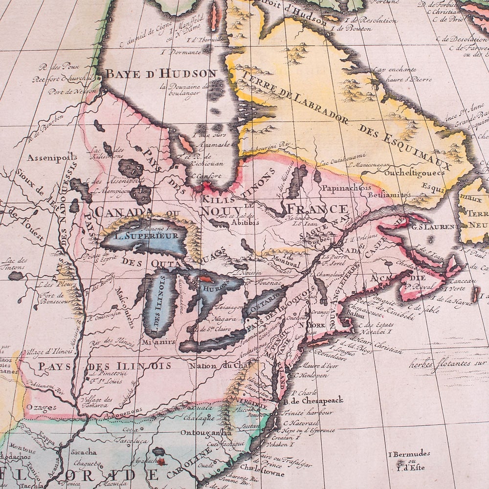 CHATELAIN, H. Nouvelle carte de l’Amérique Septentrionale antique map 1720 - 4