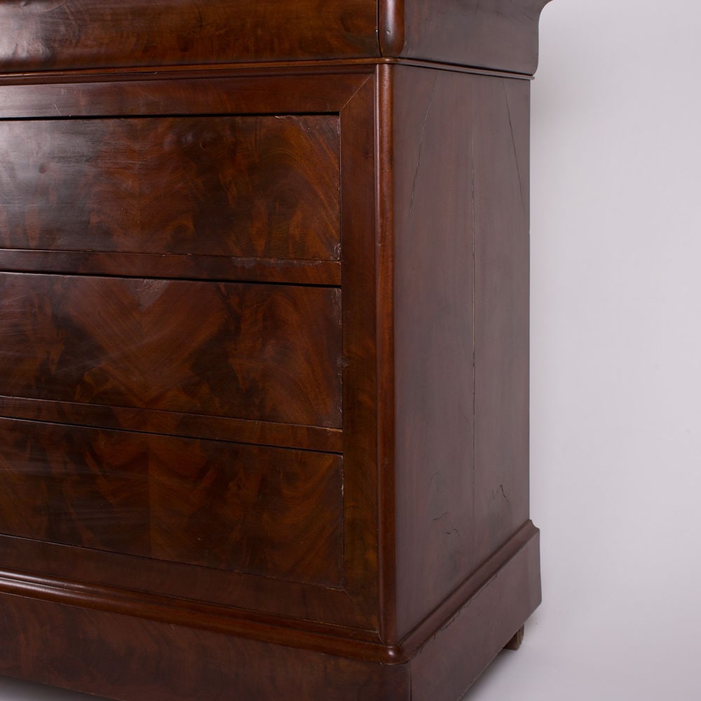 French Marble Top Chest of Drawers Louis Philippe 1840 cubain mahogany - 3