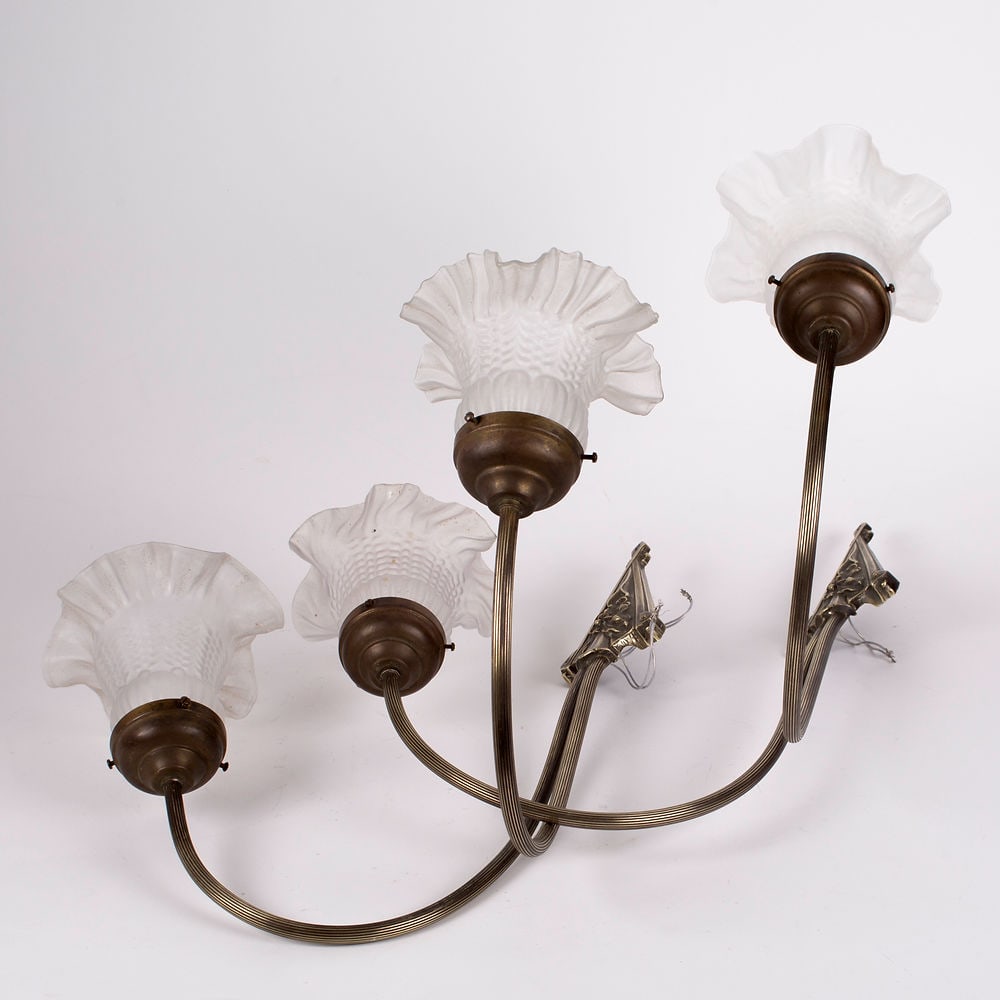 Pair of FRENCH ART DECO Sconces MOLDED GLASS - 6