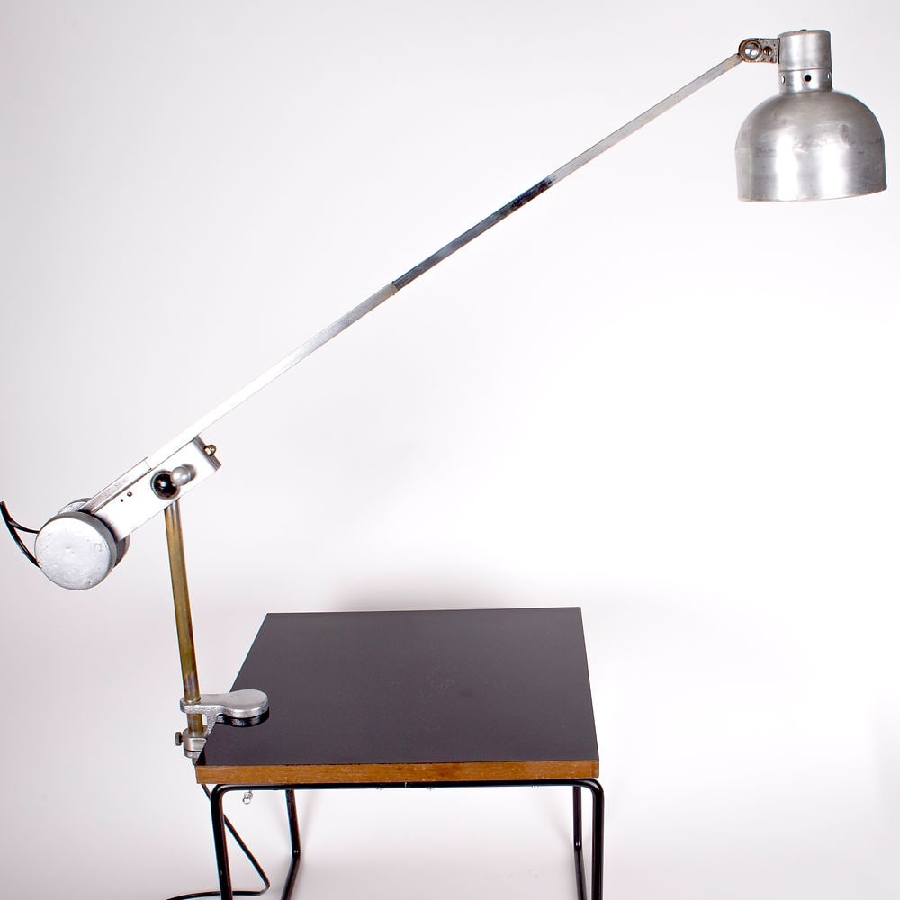 French modernist mid century industrial task lamp Ferdinand Solere - 2