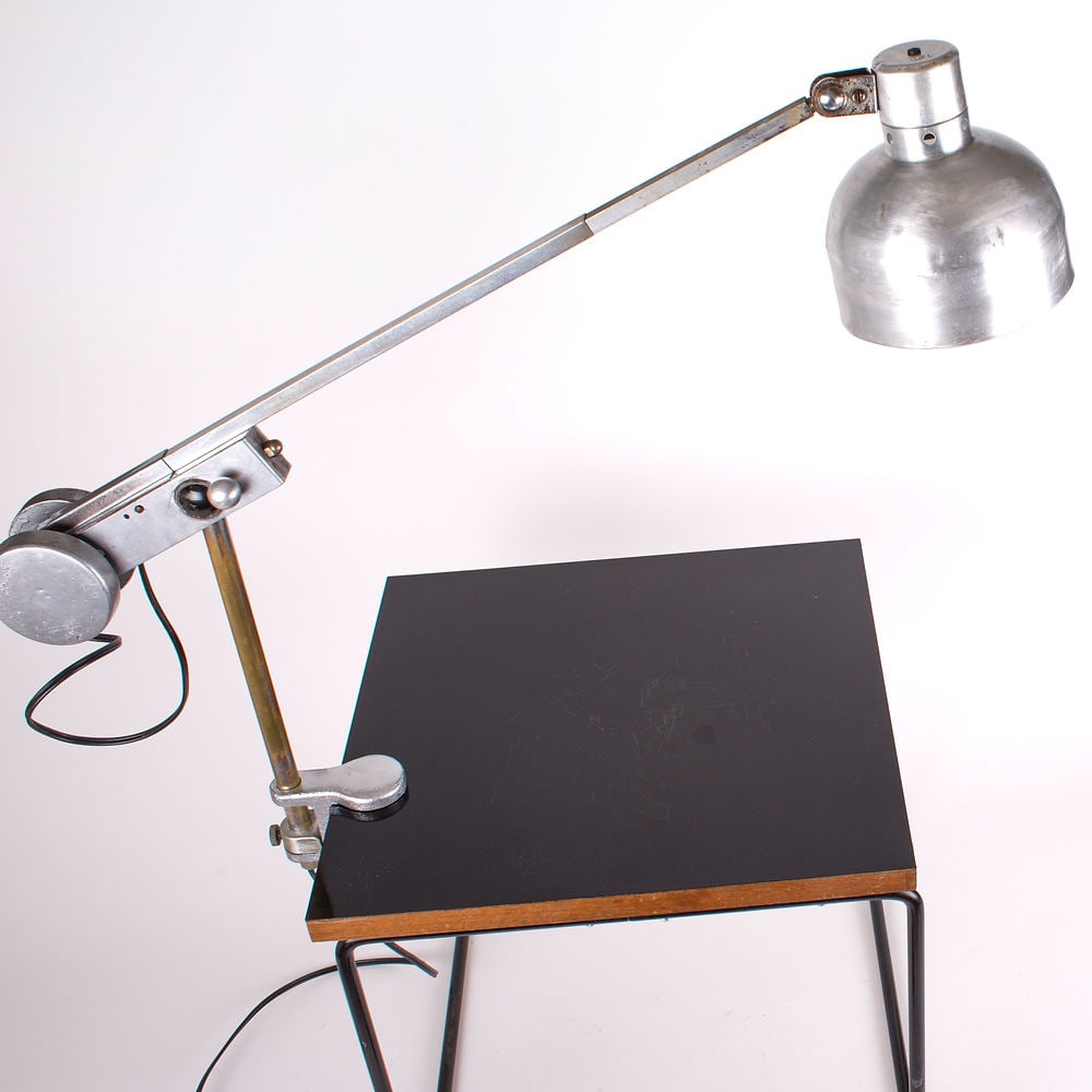 French modernist mid century industrial task lamp Ferdinand Solere - 3