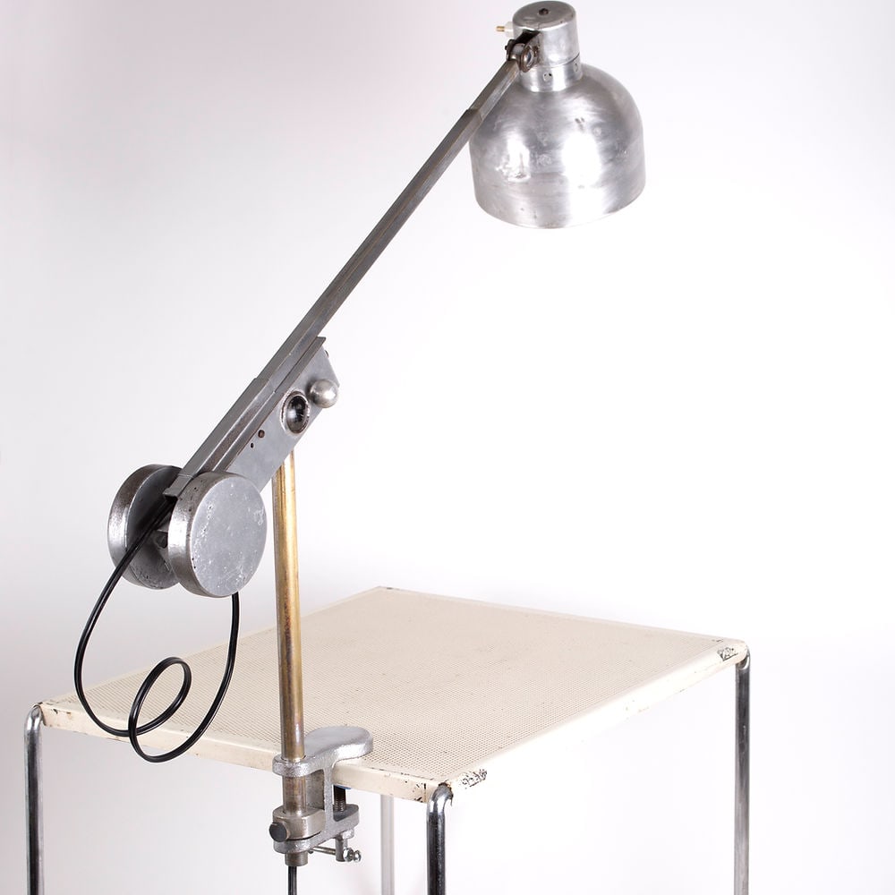 French modernist mid century industrial task lamp Ferdinand Solere - 4