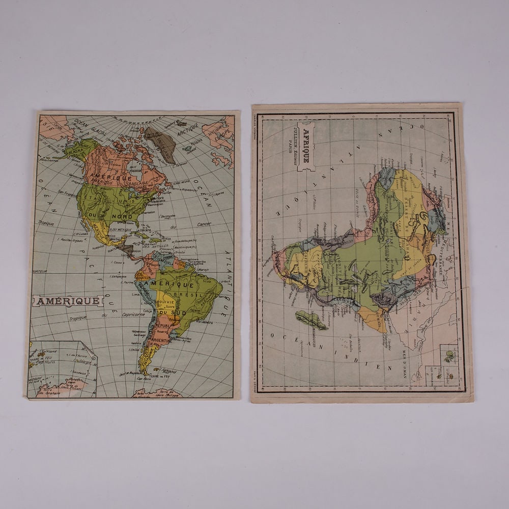 French wood Cubes Geographies J.L. JULLIEN / DU VAL et L. 19th - 5