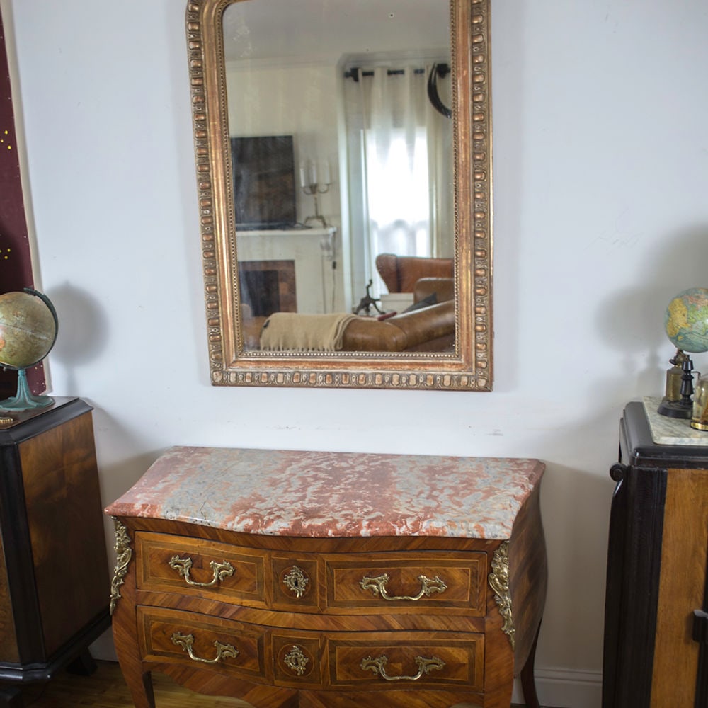 18th Century French Louis XV Gilt Bronze Mounted Kingwood Commode molded marble - 7