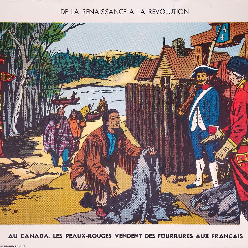 Vintage History School Poster, Georges Lang (No. 19 & 23) - Double-Sided: Original educational history poster for elementary school, printed by the Imprimerie Georges Lang. Carries a vibrant offset print on both sides of the paper. This features No. 26 and30 from the Tablea