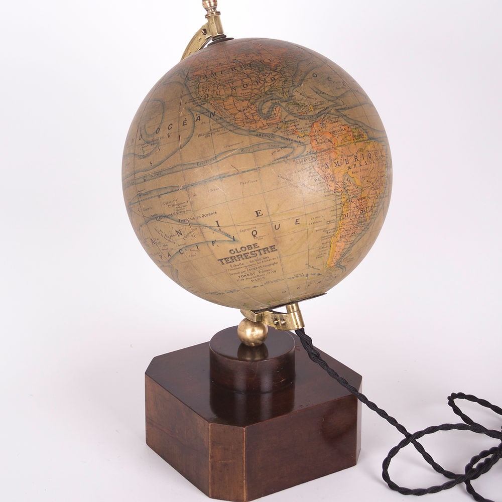 1920 ADNET FRENCH TERRESTRIAL GLASS GLOBE FOREST ART DECO MODERNIST - 4
